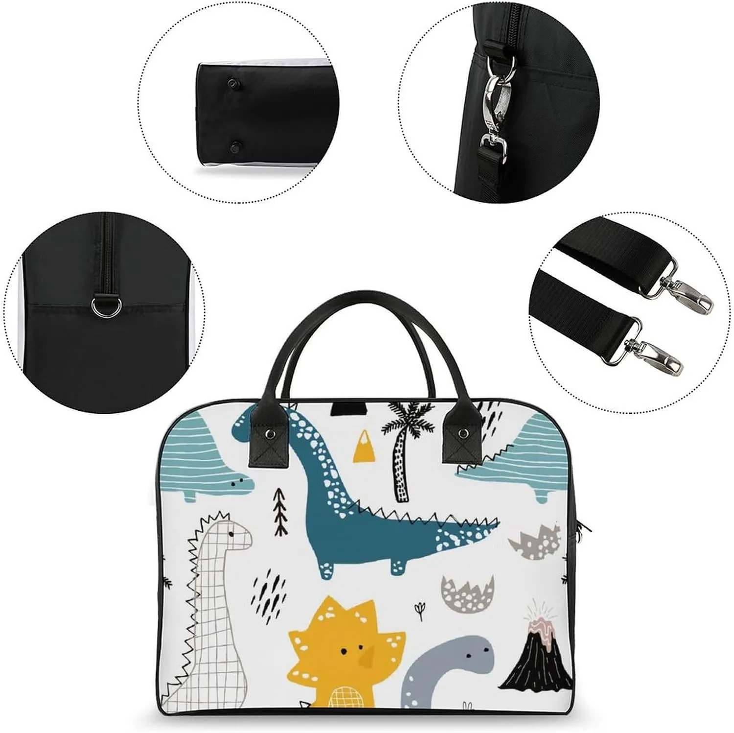 Green Boston Terrier Dogs Fashionable Large Capacity Travel Handbag Unisex