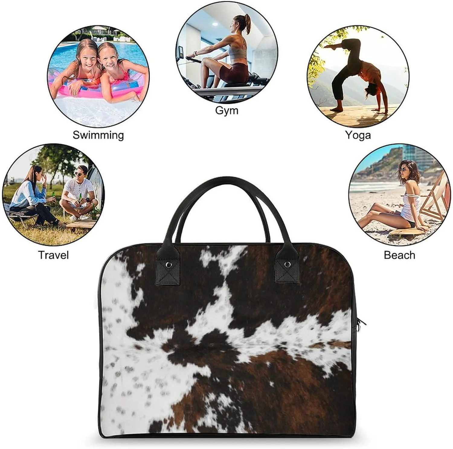 Green Boston Terrier Dogs Fashionable Large Capacity Travel Handbag Unisex
