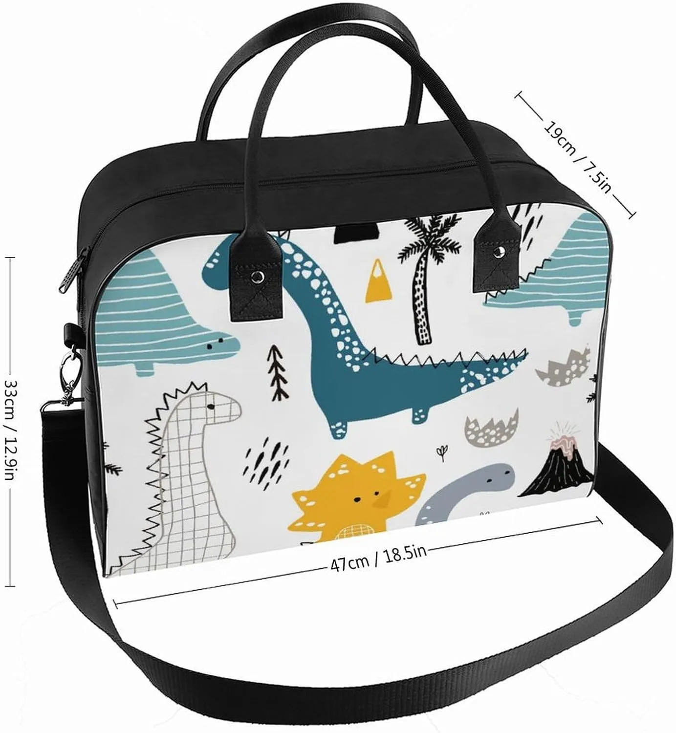 Green Boston Terrier Dogs Fashionable Large Capacity Travel Handbag Unisex