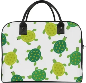 Green Boston Terrier Dogs Fashionable Large Capacity Travel Handbag Unisex