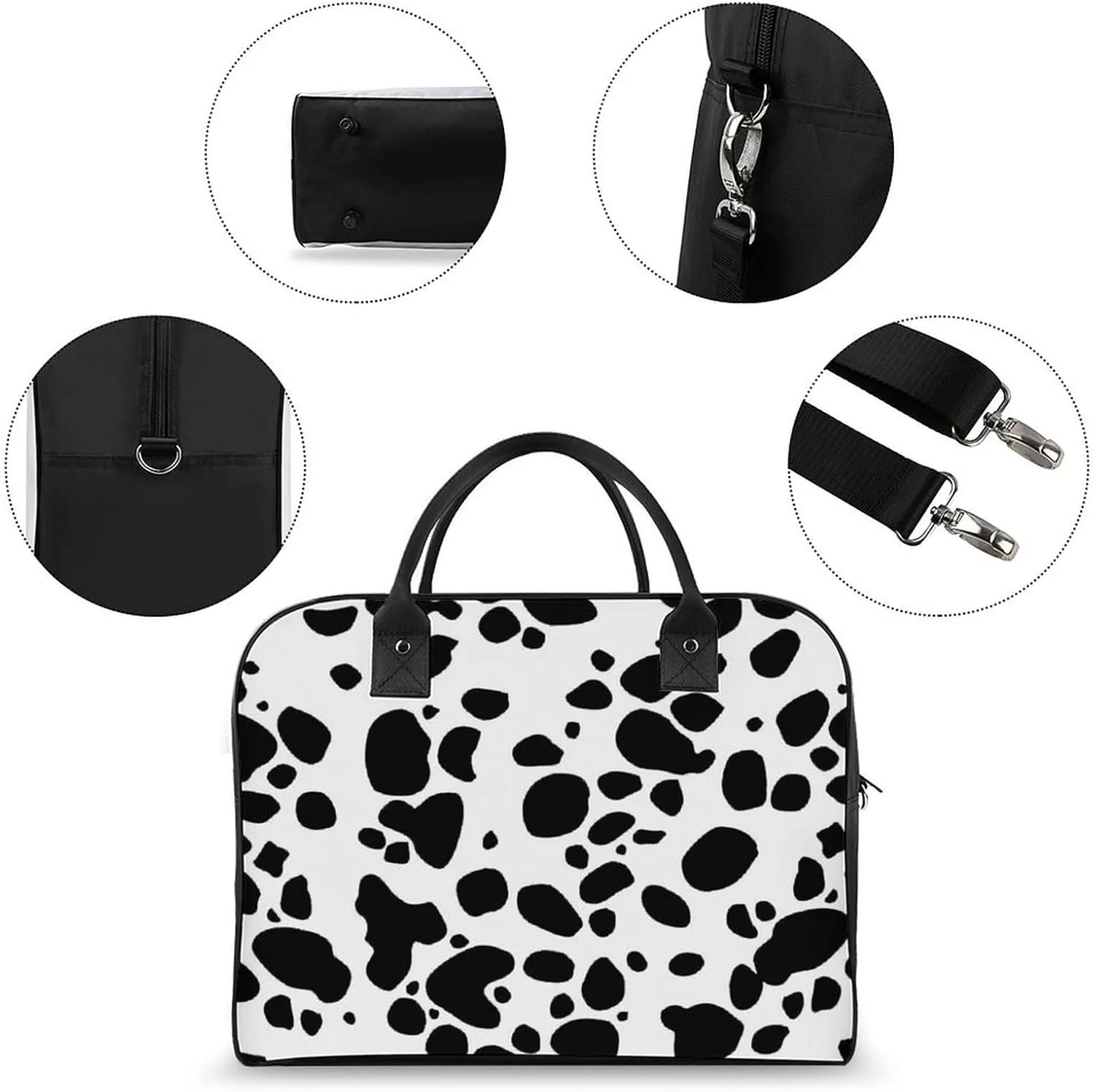Green Boston Terrier Dogs Fashionable Large Capacity Travel Handbag Unisex