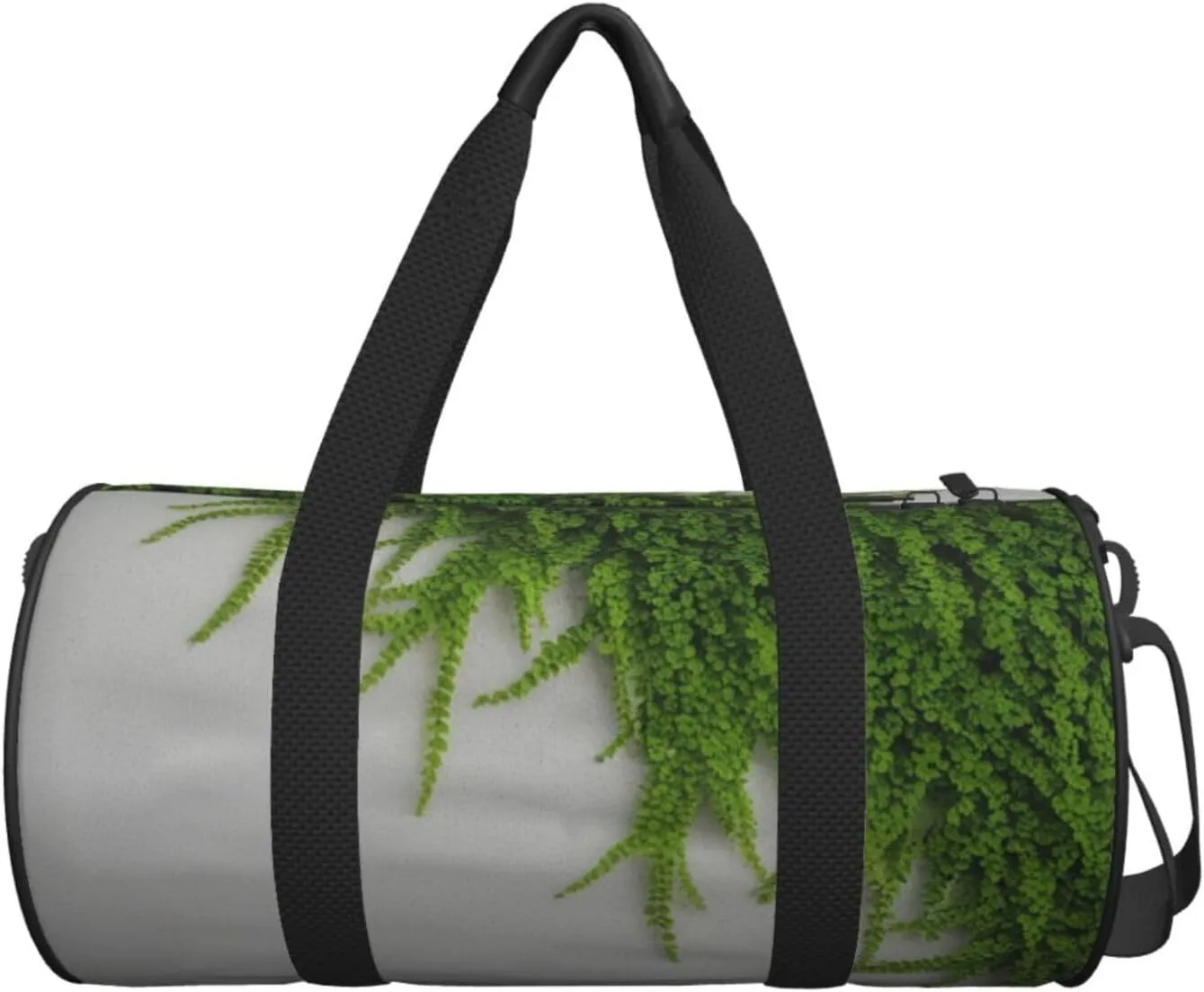 Green Leaves Wall Printed Travel Bag,Round Personal Item Storage bag,Foldie Duffel Bag for Traveling Vacation,Fitness,Sports