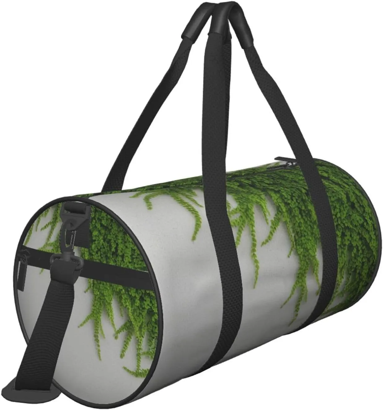 Green Leaves Wall Printed Travel Bag,Round Personal Item Storage bag,Foldie Duffel Bag for Traveling Vacation,Fitness,Sports