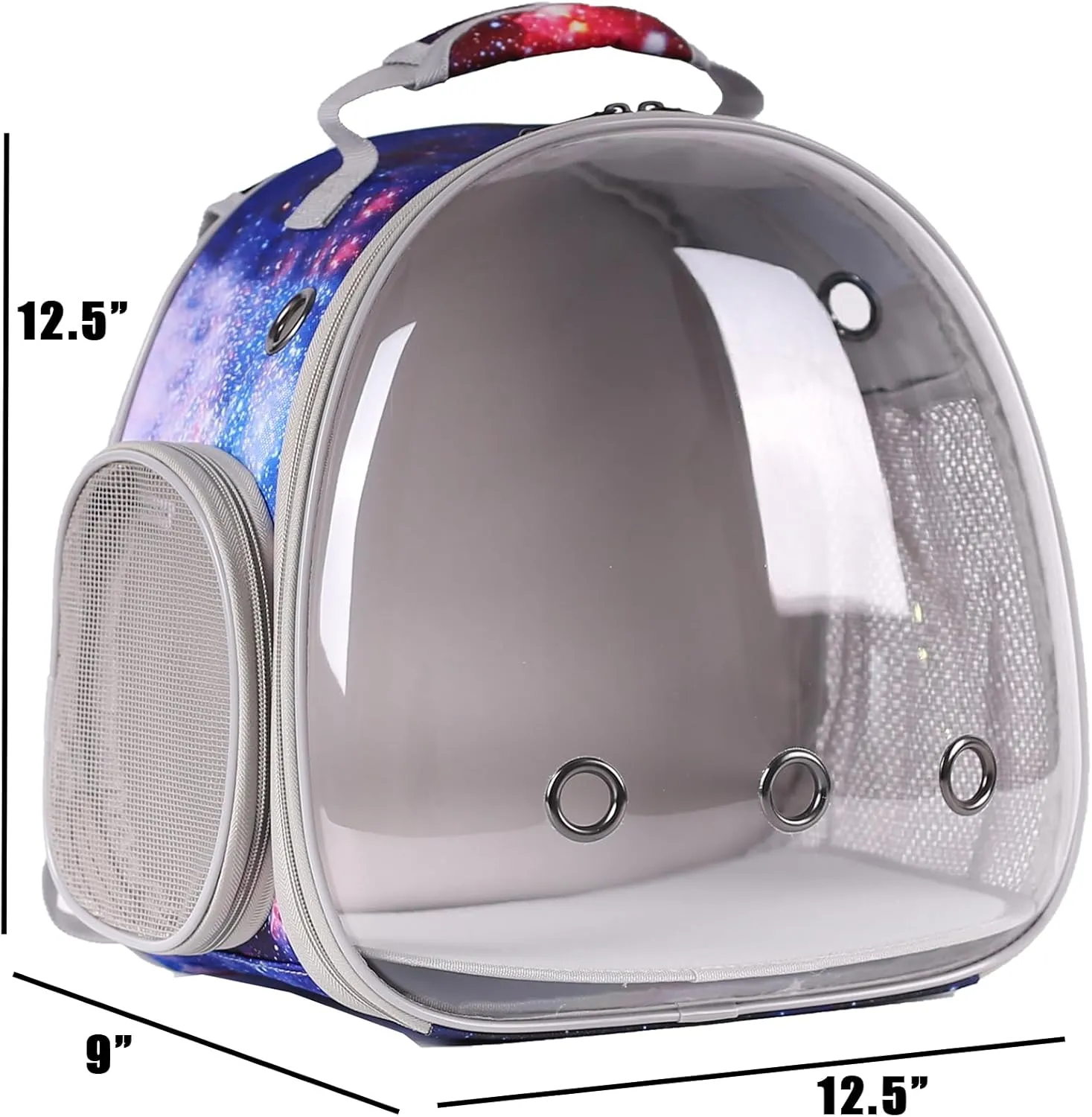 Guinea Pig Carrier Backpack, Bearded Dragon Backpack, Reptile Lizard Clear Space Capsule Bubble Astronaut Window Backpack Carrier for Bunny Hedgehog Rabbit (Galaxy Blue)