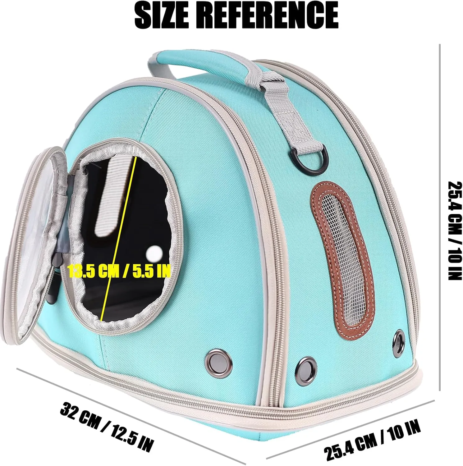 Guinea Pig Carrier Travel Cage, Portable Reptile Carrier Bag for Two (2) Guinea Pig, Bearded Dragon Lizard Carrier Cage for Small Animals Hamster Hedgehog Bird Bunny Kitten (Green, Typical Oxford)