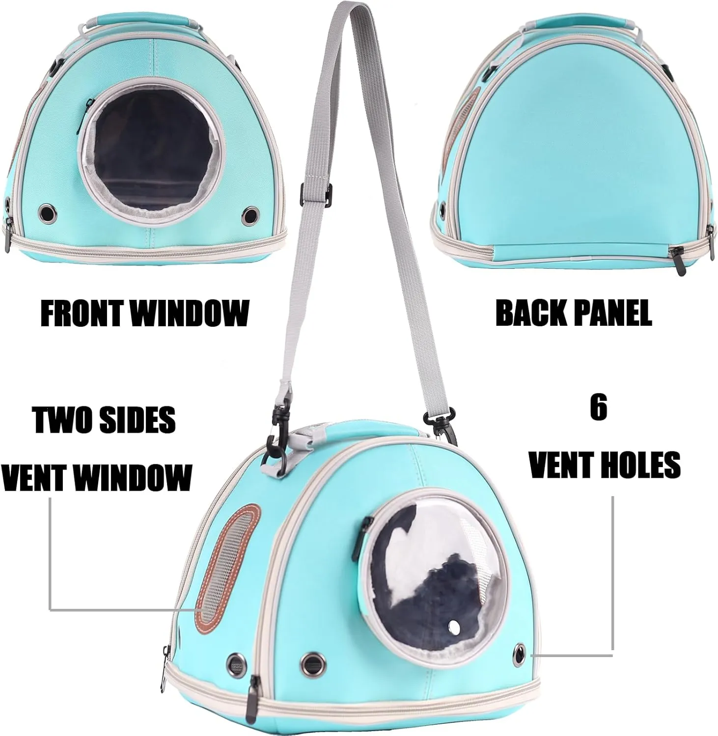 Guinea Pig Carrier Travel Cage, Portable Reptile Carrier Bag for Two (2) Guinea Pig, Bearded Dragon Lizard Carrier Cage for Small Animals Hamster Hedgehog Bird Bunny Kitten (Green, Typical Oxford)