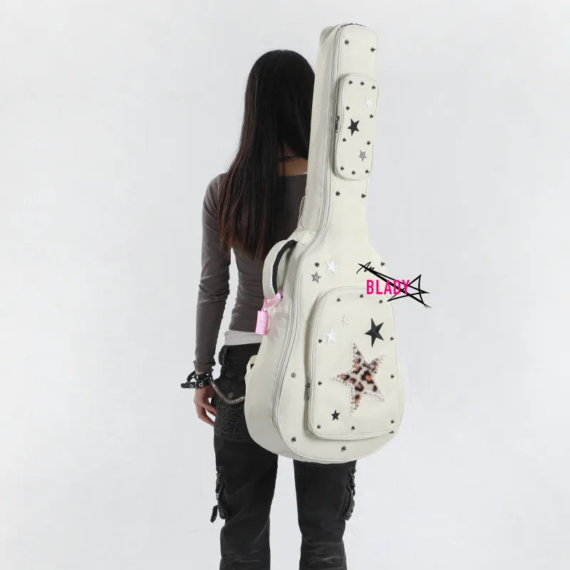 Guitar Gig Bag|Stylish Y2K-Style |Star Design |Shockproof & Handmade Customization