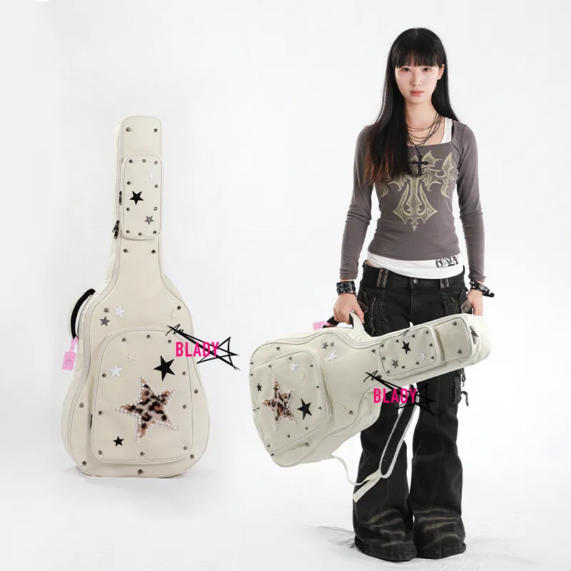 Guitar Gig Bag|Stylish Y2K-Style |Star Design |Shockproof & Handmade Customization