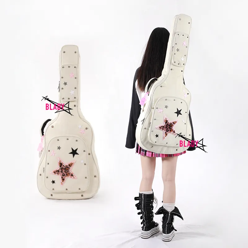 Guitar Gig Bag|Stylish Y2K-Style |Star Design |Shockproof & Handmade Customization