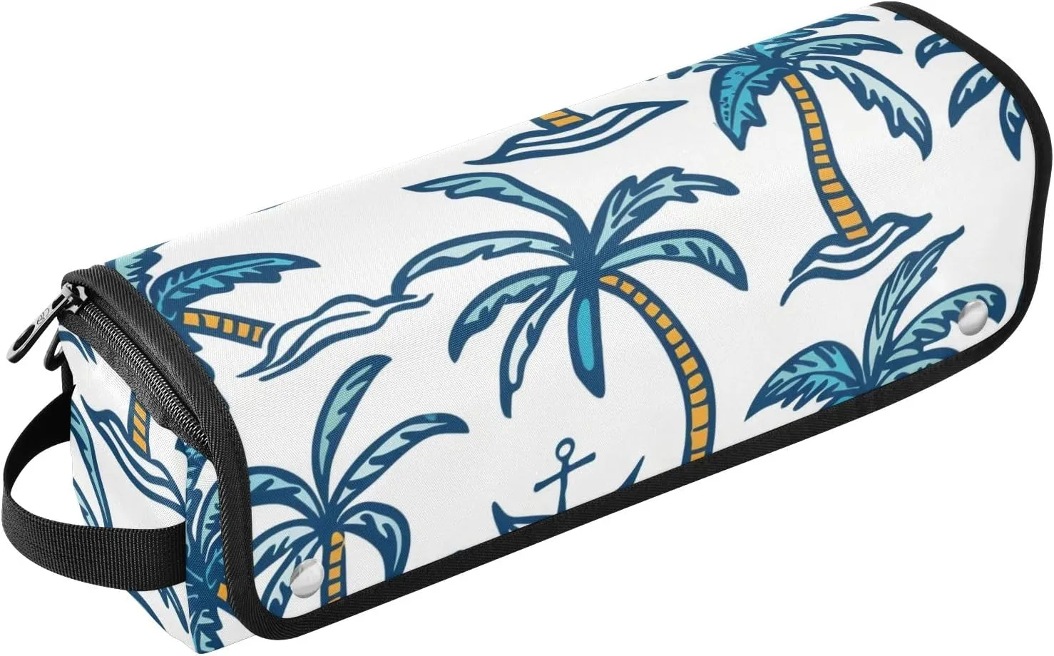 Hair Tools Travel Bag Blue Coconut Tree and Spear Portable Hot Tool Mat Bag