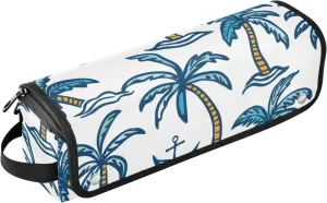 Hair Tools Travel Bag Blue Coconut Tree and Spear Portable Hot Tool Mat Bag