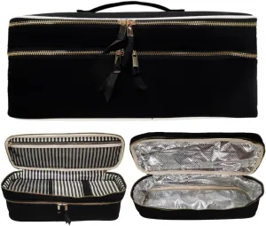 Hair Tools Travel Bag | Curling Iron Travel Case Heat Resistant | Traveling Case for Grooming Supplies | Hair Straightener Pouch for Hot Tools for Women | Black