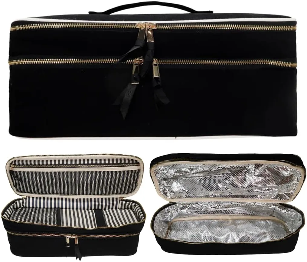 Hair Tools Travel Bag | Curling Iron Travel Case Heat Resistant | Traveling Case for Grooming Supplies | Hair Straightener Pouch for Hot Tools for Women | Black