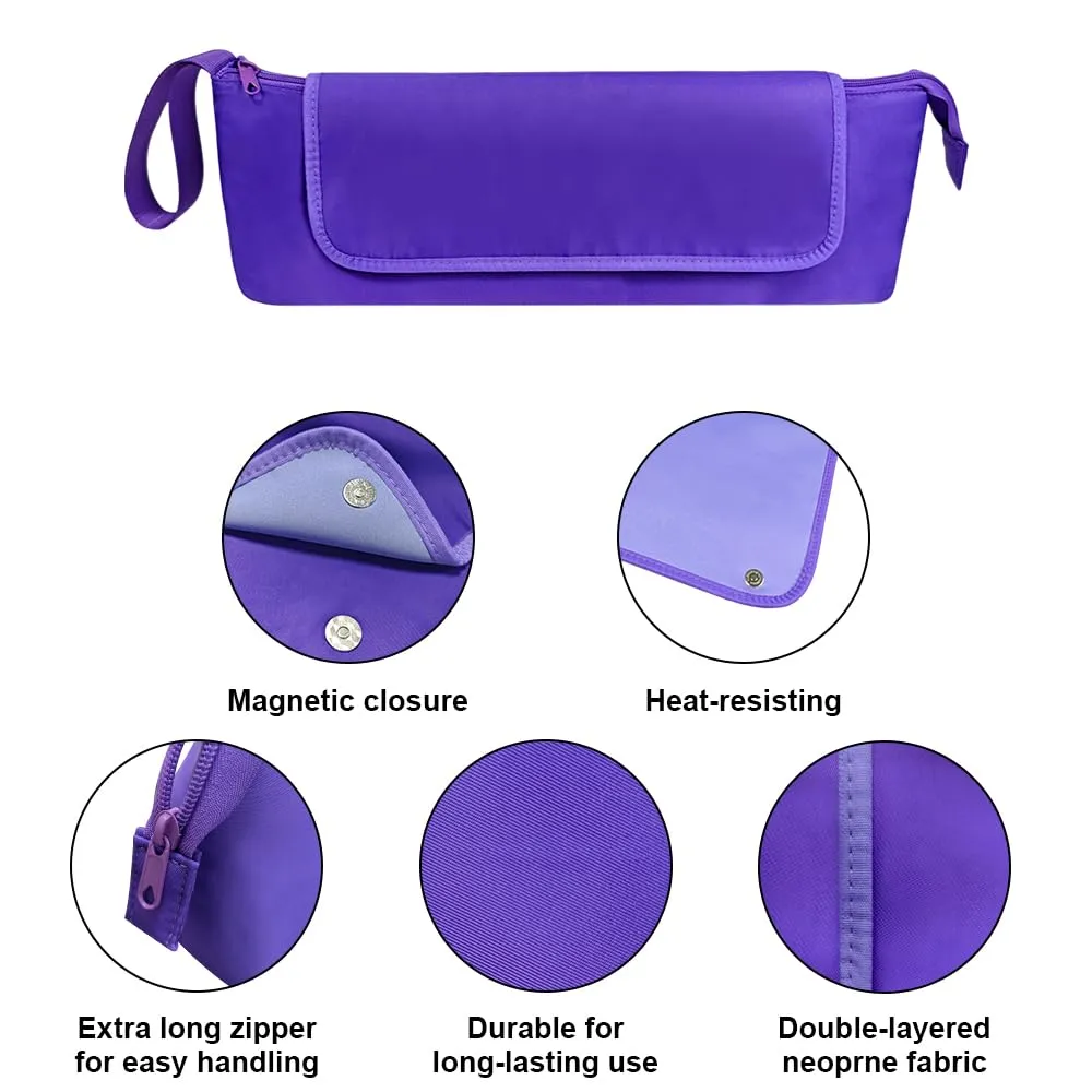 Hair Tools Travel Bag, Hot Tools Organizer for Women, Hair Styling Accessories Organizer Case, Curling Iron Straightener Flat Iron Hair, Essentials Dryer Storage Pouch for Gift, Purple