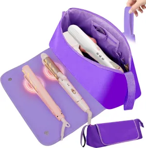 Hair Tools Travel Bag, Hot Tools Organizer for Women, Hair Styling Accessories Organizer Case, Curling Iron Straightener Flat Iron Hair, Essentials Dryer Storage Pouch for Gift, Purple