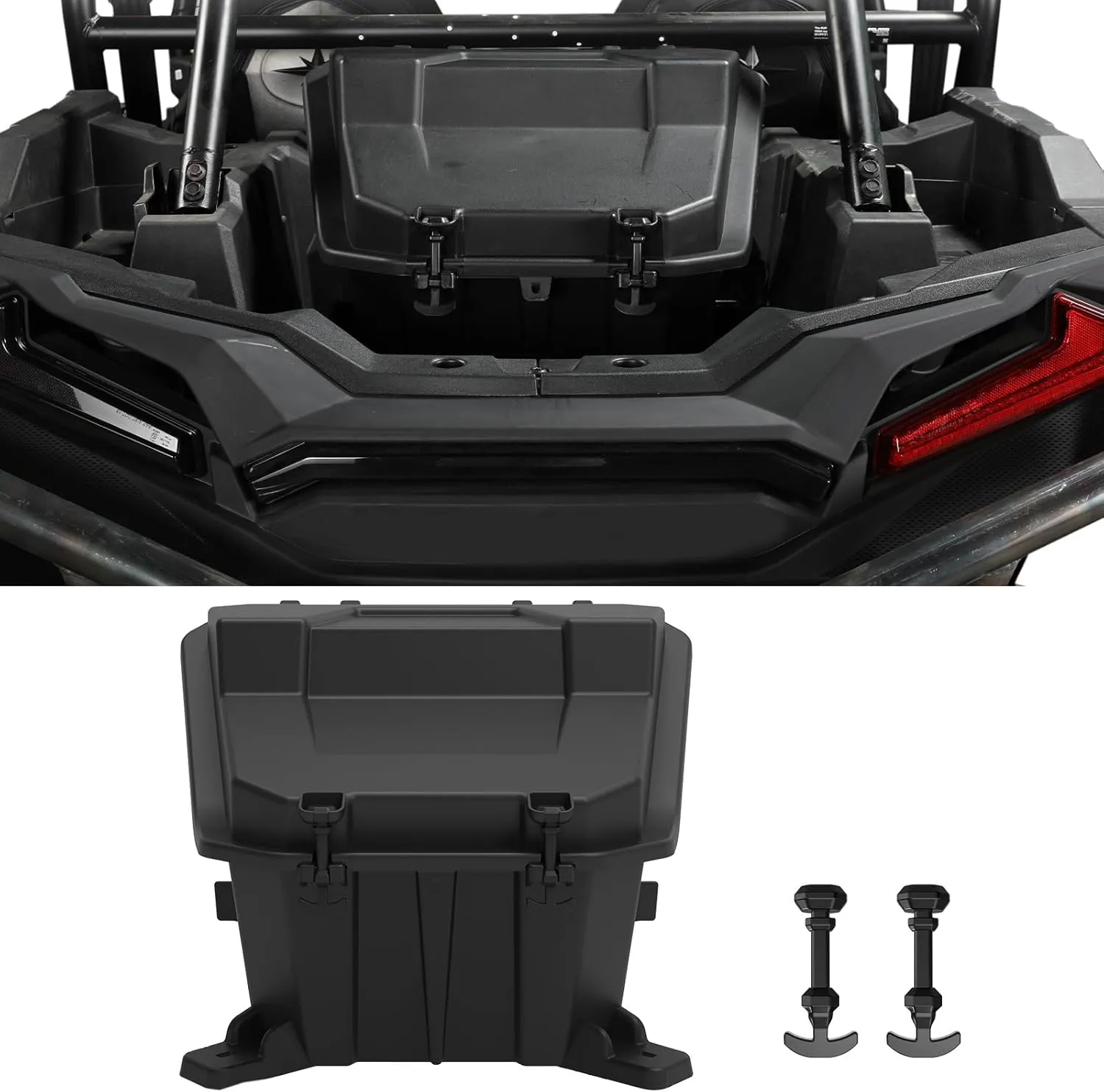 HAKA TOUGH 69 QT Cargo Box for Polaris RZR XP 1000/XP 4 1000/900 2014-2023 Rear Storage Cargo Box UV Resistant Polyethylene Utv Storage Accessories OEM #2881193