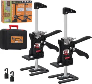 Hand Lifting Jack Tool, Labor Saving Arm, Hand Lifting Jack Tool for Level Adjusting, Furniture Lifter, Drywall Lifts, Precise Control Slow Descent, 12inch 400lb 2PCS