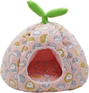 Handmade Sleeping Bag Pouch Hideout Cave Habitat for Hedgehog Guinea Pig Hamster Ferret Squirrel Small Animal Bed Nest House Cage Portable Big Cushion (Pink)