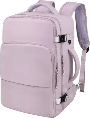 Hanples Large Travel Laptop Backpack for Men Women, Light Purple, 16 Inch Laptop Compartment