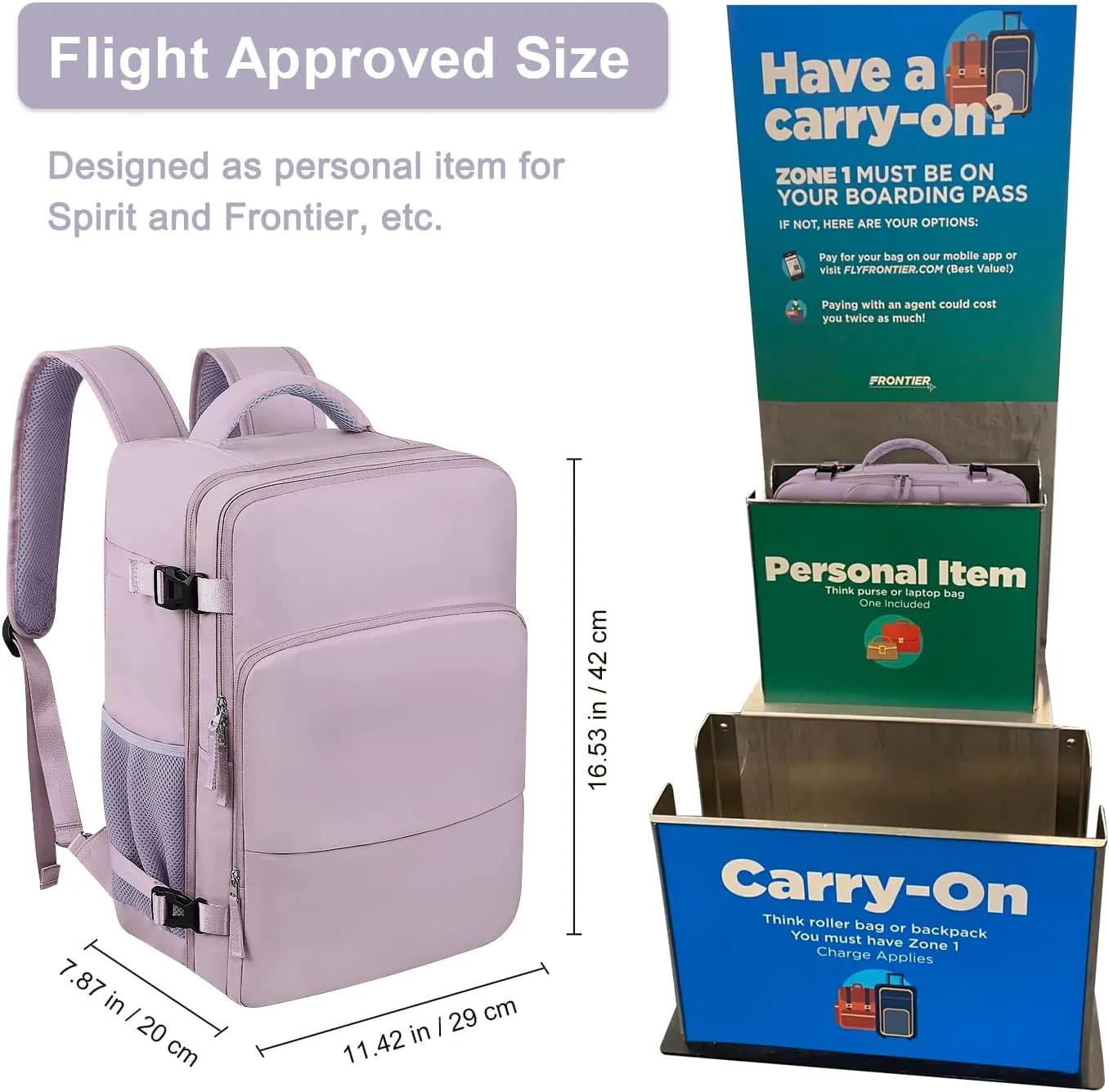Hanples Large Travel Laptop Backpack for Men Women, Light Purple, 16 Inch Laptop Compartment