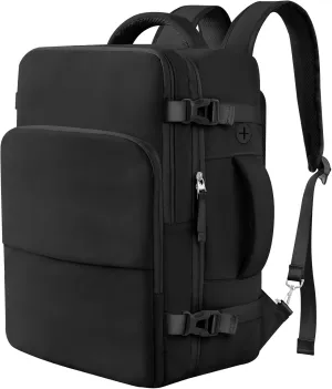 Hanples Unisex Laptop Backpack, Black, 16 Inch Laptop and iPad Compartment, Suitable for Air Travel