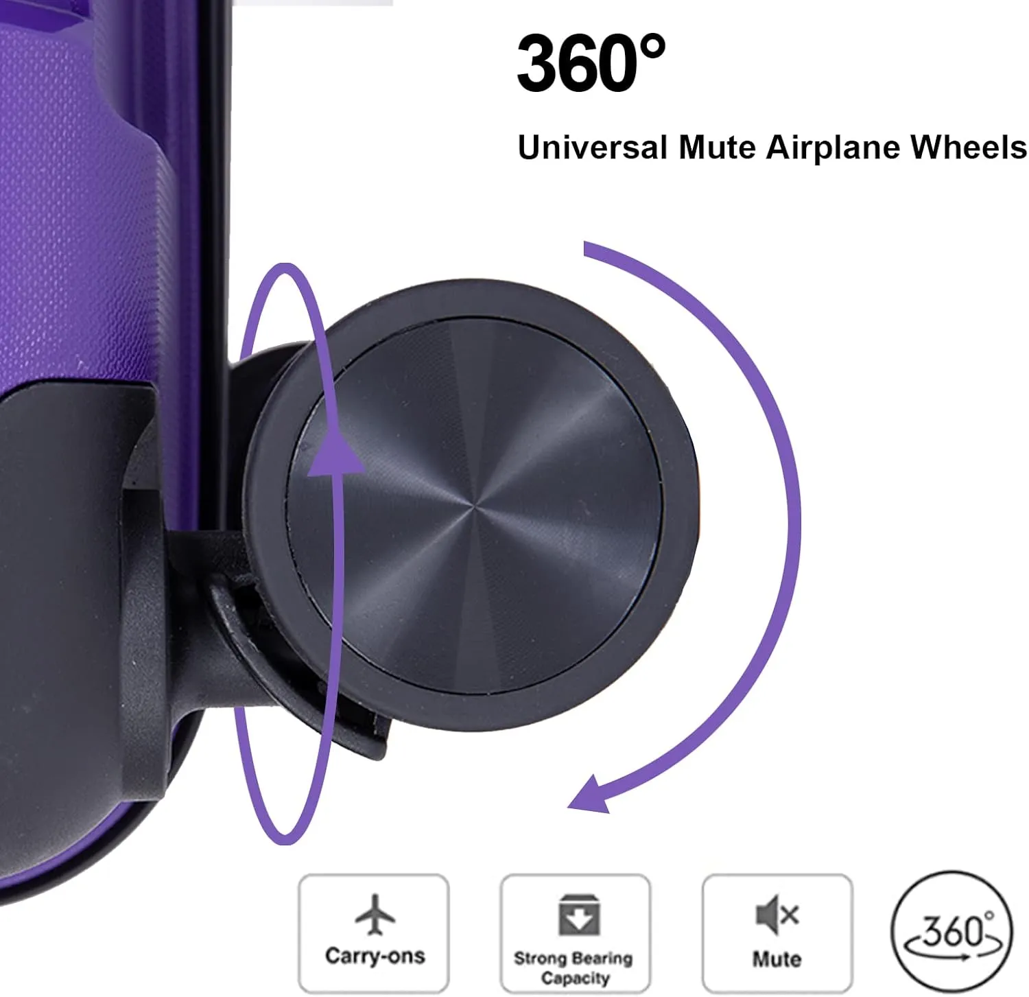 Hard Shell Luggage Sets,Hardshell Suitcase Spinner Wheels PP Luggage Sets Lightweight Suitcase with TSA Lock,3-Piece Set (20"/24"/28") (Purple)