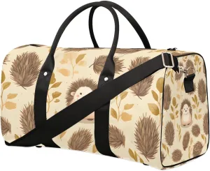 Hedgehog Print Travel Duffel Bag for Women Men Waterproof Foldable Overnight Weekender Bag Large Capacity Sports Gym Bag