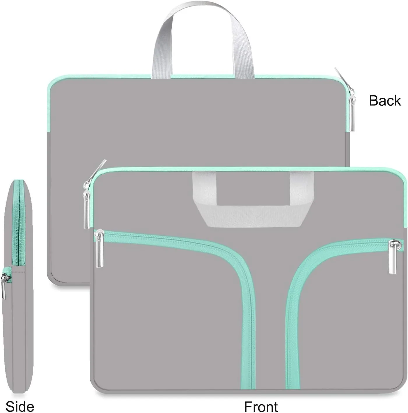 HESTECH Chromebook Case,11.6-12.3 Laptop Sleeve Neoprene Computer HandBag Protective Cover for Acer R11/Spin 311/HP Stream/Samsung/Surface X/7/6/5/4/3/Go 12.4"/13 inch MacBook Air/Pro M2 M1,Gray Green