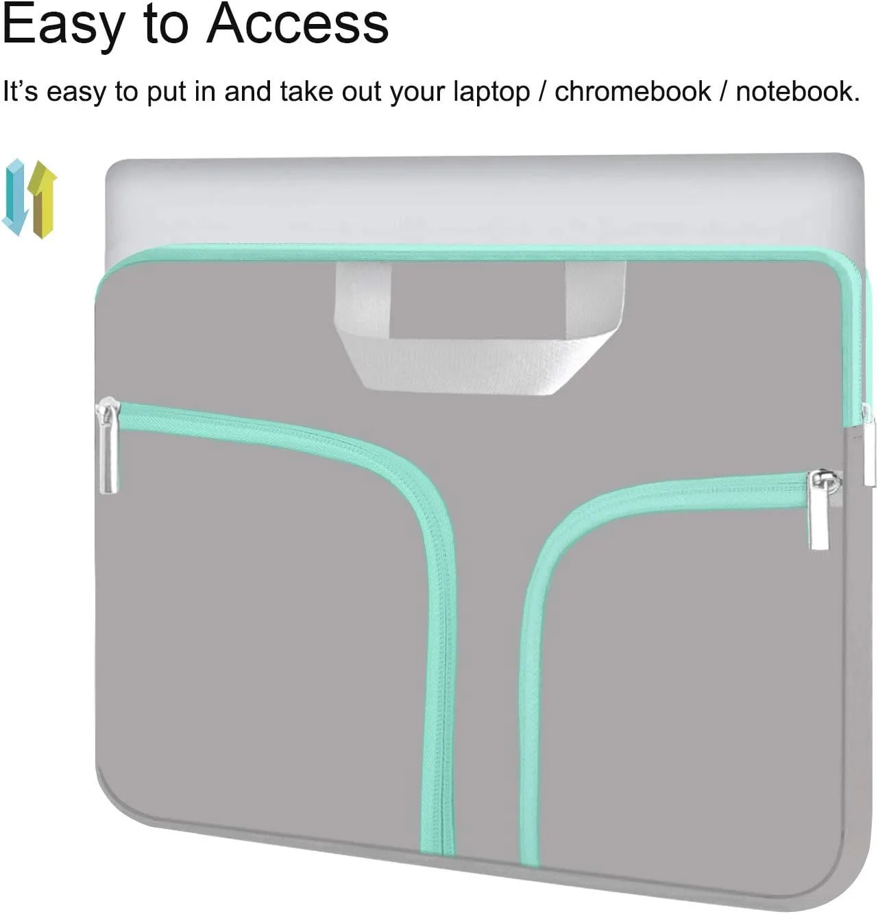 HESTECH Chromebook Case,11.6-12.3 Laptop Sleeve Neoprene Computer HandBag Protective Cover for Acer R11/Spin 311/HP Stream/Samsung/Surface X/7/6/5/4/3/Go 12.4"/13 inch MacBook Air/Pro M2 M1,Gray Green