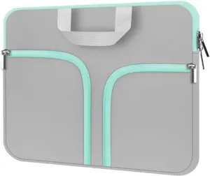 HESTECH Chromebook Case,11.6-12.3 Laptop Sleeve Neoprene Computer HandBag Protective Cover for Acer R11/Spin 311/HP Stream/Samsung/Surface X/7/6/5/4/3/Go 12.4"/13 inch MacBook Air/Pro M2 M1,Gray Green