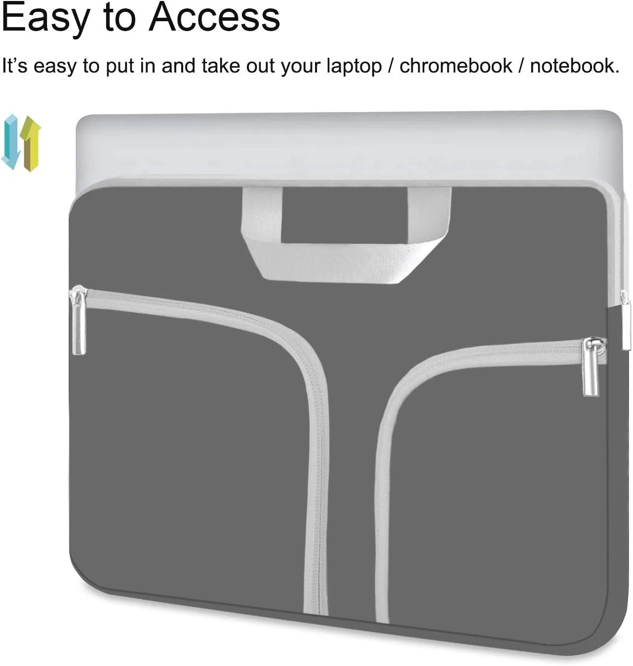 HESTECH Laptop case 14 inch,Chromebook Sleeve Cover,Neoprene Protective Carrying Bag for 14-15.6" HP Asus Acer Samsung Sony Dell XPS Surface Book 15/16 inch MacBook Pro Computer,Gray