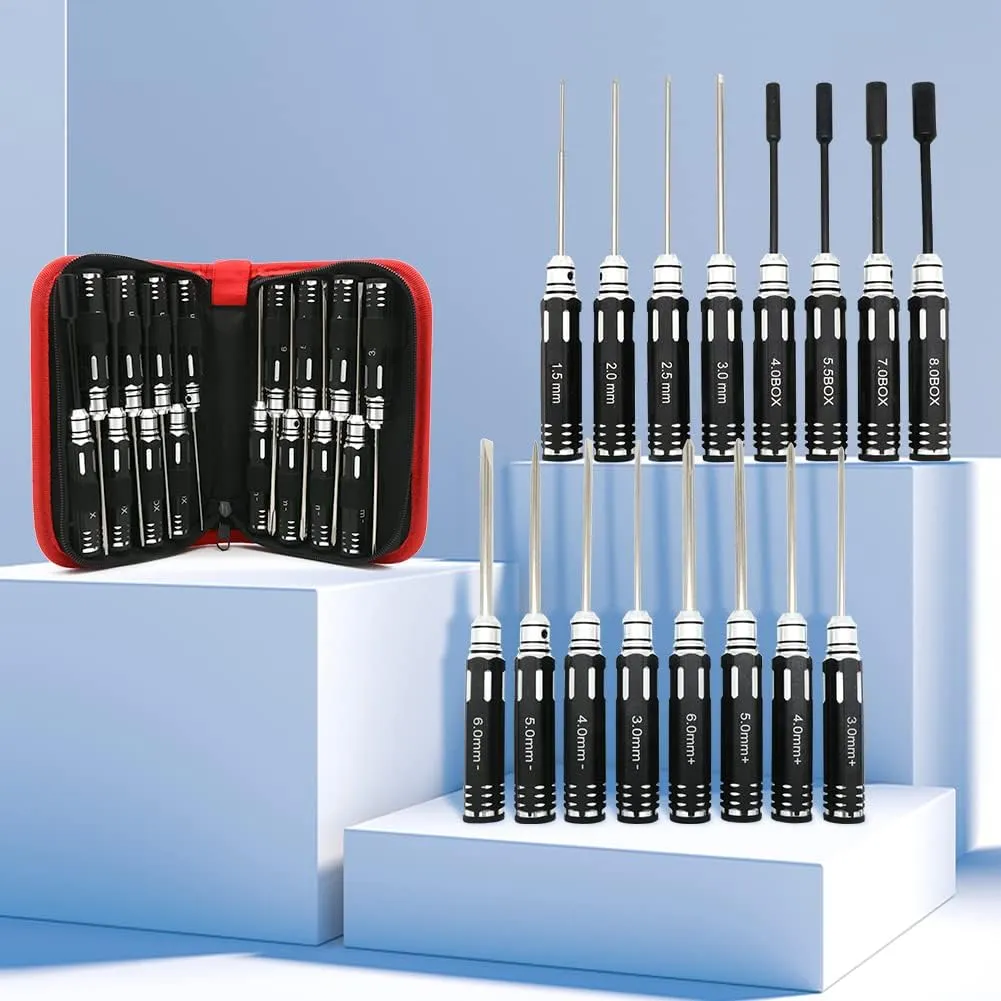 Hex Allen Screwdriver Kit - 16pcs RC Car Traxxas Helicopter Tool Set