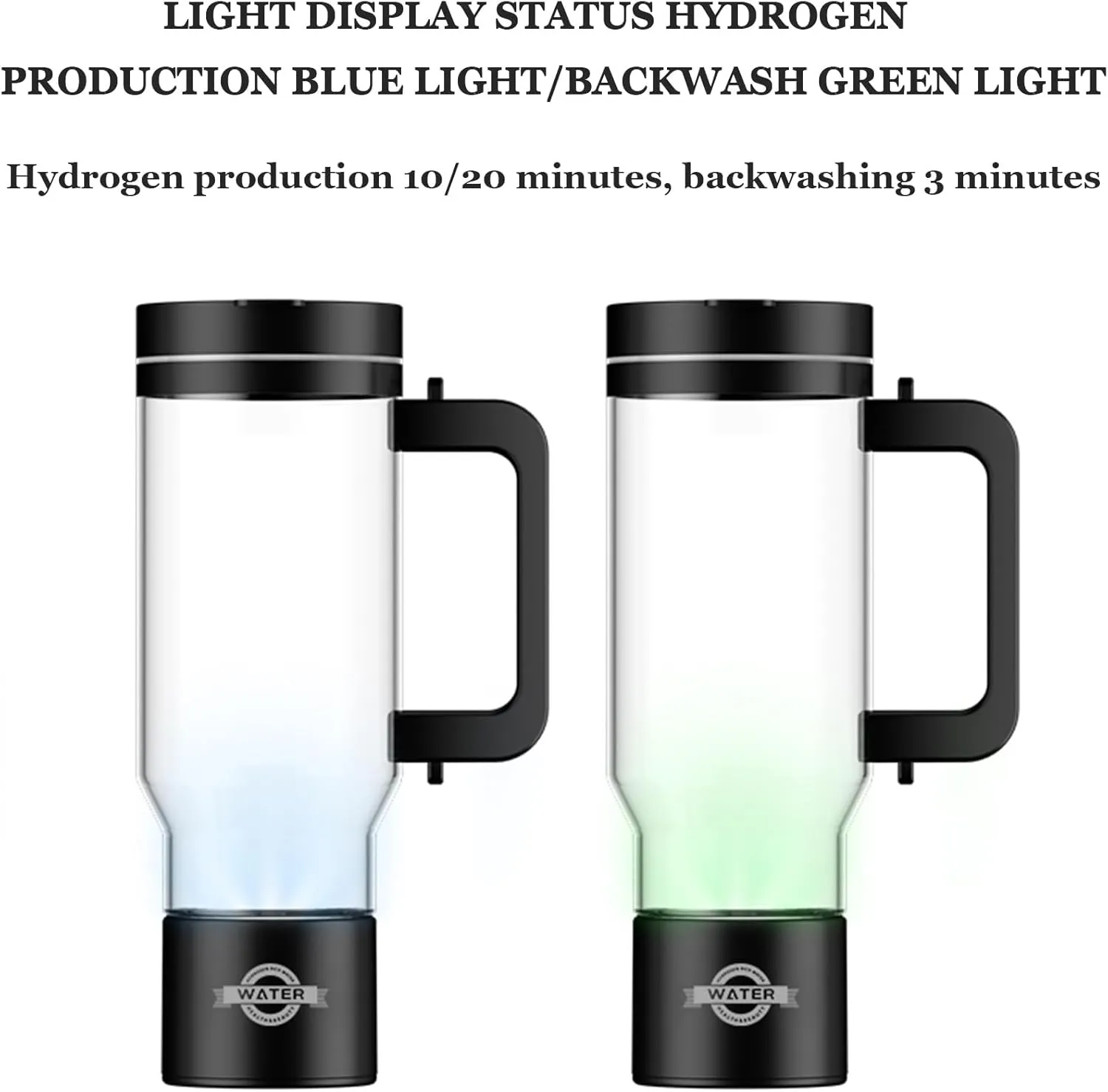 High Concentration Hydrogen Rich Water Cup, 2024 Portable Hydrogen Water Ionizer Machine, USB Rechargeable Weak Alkaline Cup, Anti-Aging Ionizer Health Cup