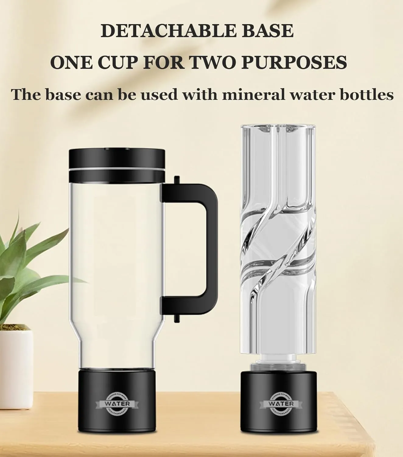 High Concentration Hydrogen Rich Water Cup, 2024 Portable Hydrogen Water Ionizer Machine, USB Rechargeable Weak Alkaline Cup, Anti-Aging Ionizer Health Cup