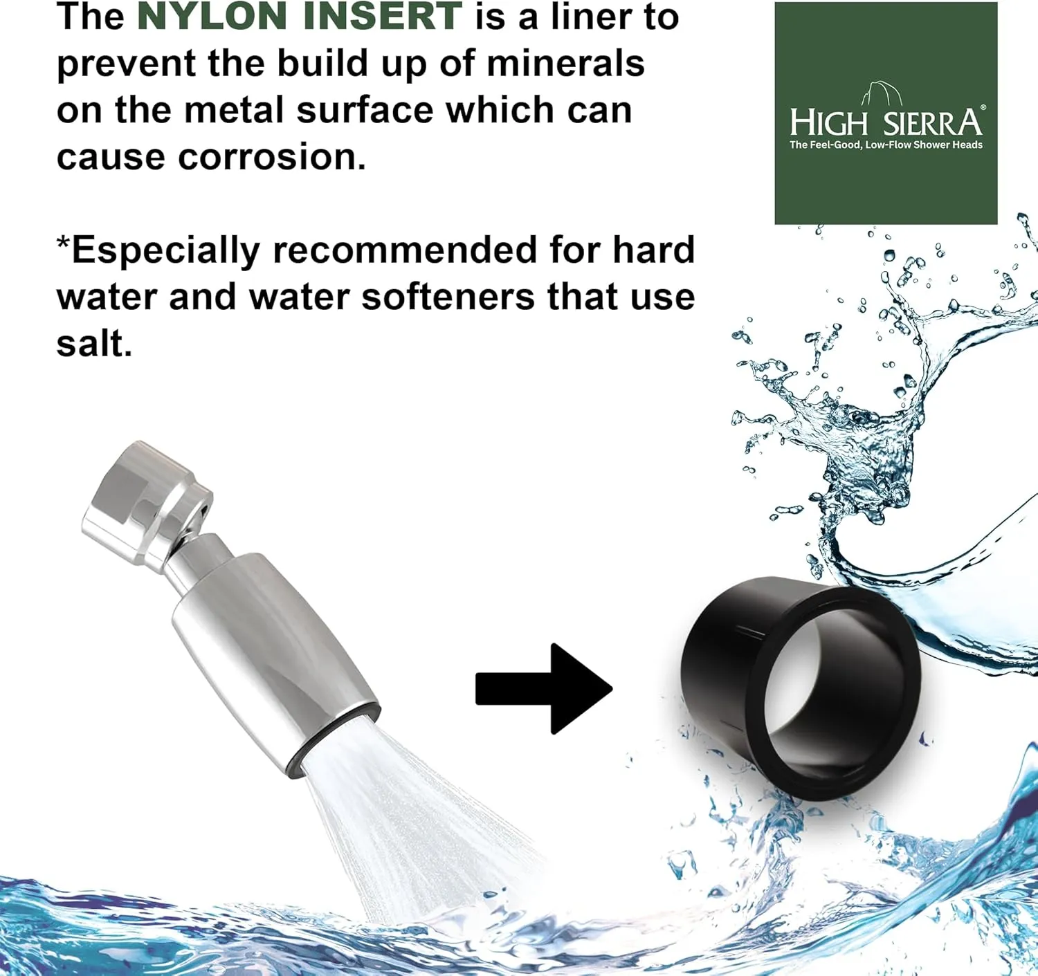 High Sierra Showerheads® All Metal 1.5 GPM High Efficiency Low Flow Vandal Resistant Showerhead