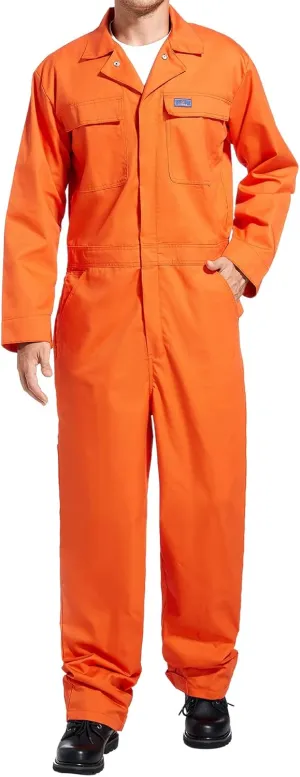 HISEA Men's Long Sleeve Coverall, Stain & Wrinkle Resistant Mens Work Coverall with Multi Pockets