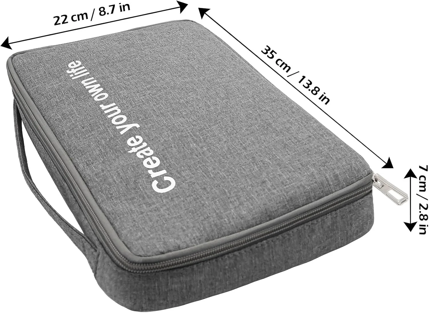 Hoerev MIDI Keyboard Carrying Case, Soft Travel Bag, 13 x 7 x 2 inches (Grey, 13"(L) x 7"(W) x 2"(H))