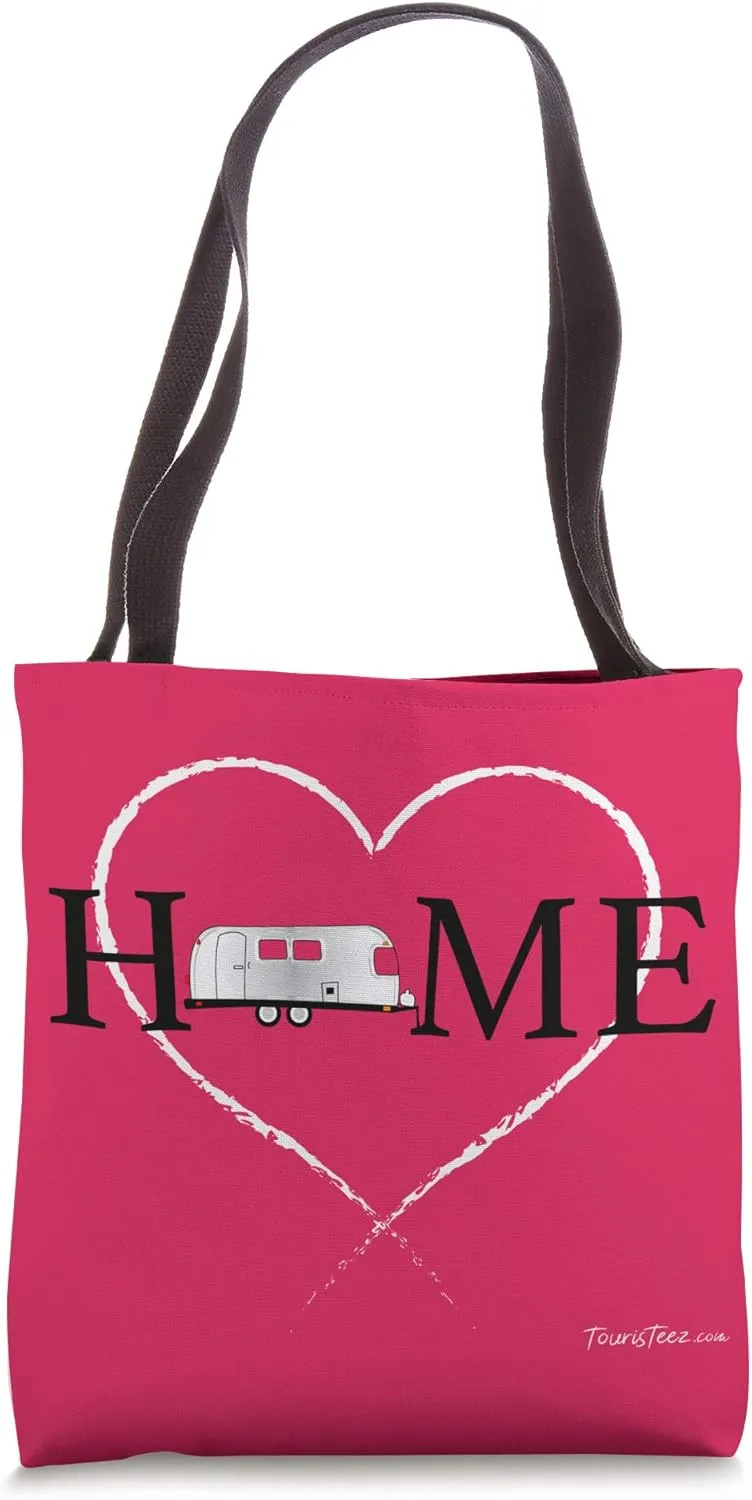 Home Heart Adorable Vintage Airstream Argosy Camper Trailer Tote Bag