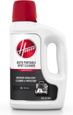 Hoover Auto Portable Spot Cleaner Solution, 64 oz., Fresh Car Scent, Car Interior Upholstery Cleaner and Protectant, Tackles Tough Stains and Pet Messes, Designed for Hoover CleanSlate Spot Cleaners