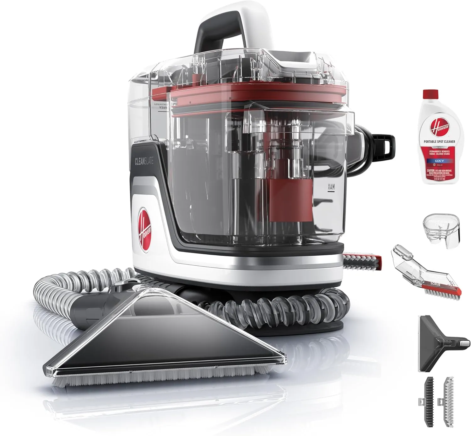 Hoover CleanSlate Plus Portable Carpet   Upholstery Spot Cleaner Machine, Powerful Suction with Versatile Tools, Pet Stain Remover, Car and Auto Detailer, Pair with Hoover Carpet Cleaner Solution