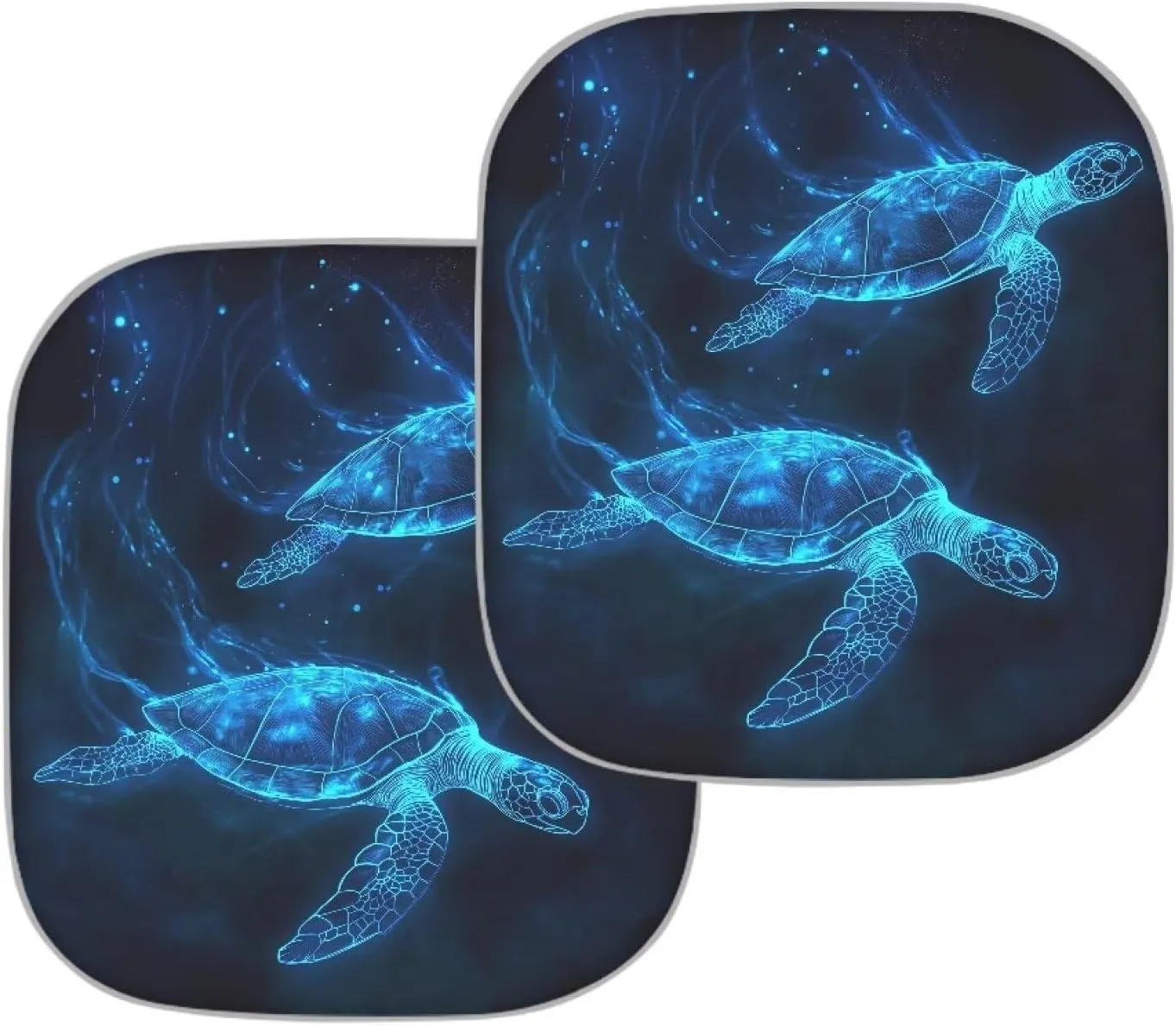 Horeset Blue Neon Sea Turtle Car Front Windshield Sun Shade Universal Fit Windshield Shade Washable Foldable UV Rays Blocker Summer Interior Accessiore for Vehicle Sedans Van Truck