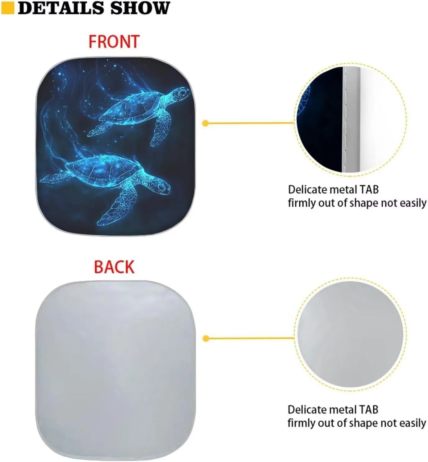 Horeset Blue Neon Sea Turtle Car Front Windshield Sun Shade Universal Fit Windshield Shade Washable Foldable UV Rays Blocker Summer Interior Accessiore for Vehicle Sedans Van Truck