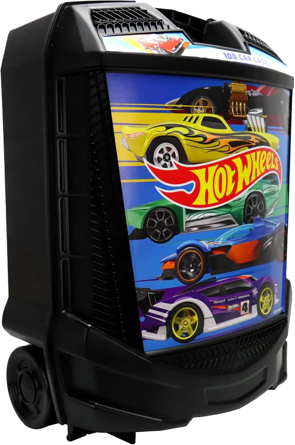 Hot Wheels 100-Car Storage Case – Large Capacity Organizer for 1:64 Die-Cast Vehicles with Handle and Latch, Durable Portable Carrying Case for Kids, Travel, and Toy Car Collectors
