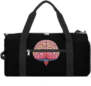 Human Brain Print Travel Duffle Bag Large Capacity Gym Bag Weekender Overnight Bags Carry on Tote Bag