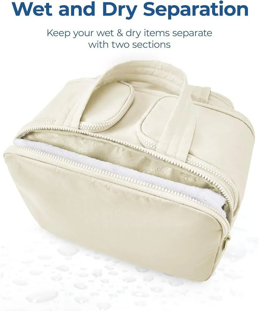 Humidity Travel Cosmetic Bag,Cureaway Cosmetic Bag,Large Capacity Wide-Open Cosmetic,For Womentraveling, Essentials Toiletries (Light blue)