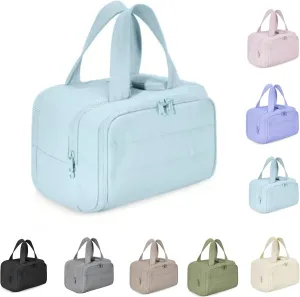 Humidity Travel Cosmetic Bag,Cureaway Cosmetic Bag,Large Capacity Wide-Open Cosmetic,For Womentraveling, Essentials Toiletries (Light blue)