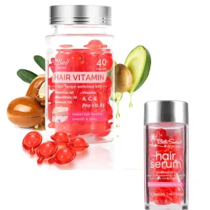 Hussell Hair Treatment Serum 40 Hair Care Capsules and Travel Size 12 Hair Capsules