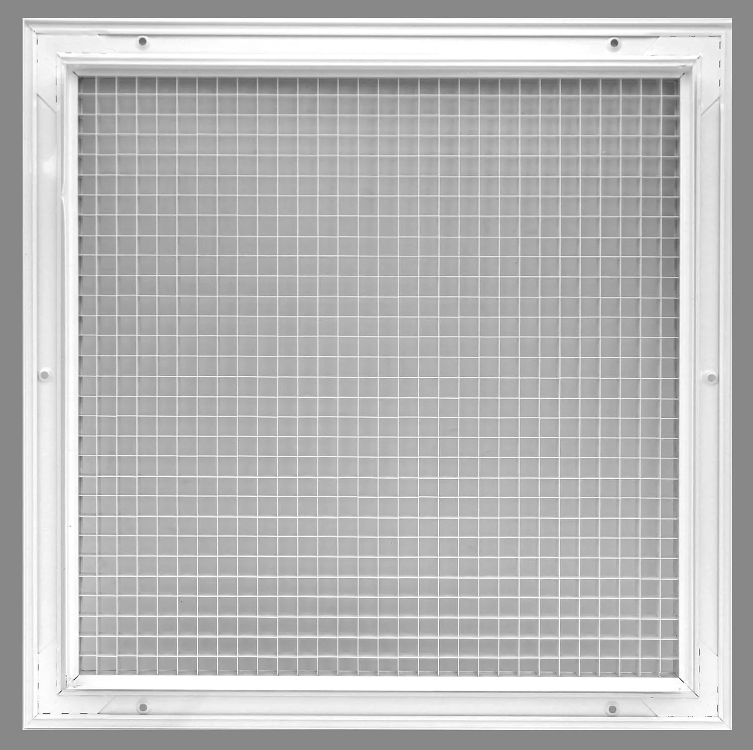 HVAC Premium 12'' x 12'' Cube Core Eggcrate Return Air Grille - Aluminum Rust Proof - HVAC Vent Duct Cover - White [Outer Dimensions: 13.75 X 13.75]