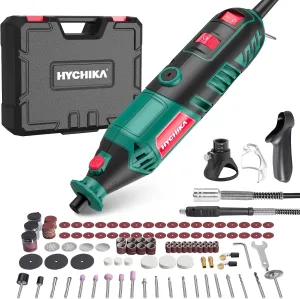 HYCHIKA 180W Rotary Tool, Variable Speed Rotary Tool Kit with Flex Shaft, 173pcs Accessories Kit & 8000-35000RPM Multi-Tool, Perfect for Cutting, Detail Sanding, Engraving, Wood Carving, and Polishing