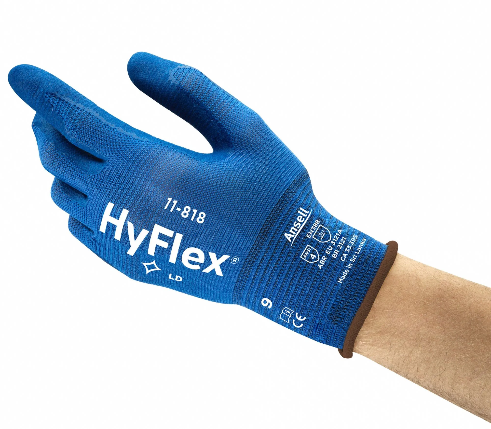 HYFLEX Foam Nitrile Coated Gloves, Blue - XS (6)